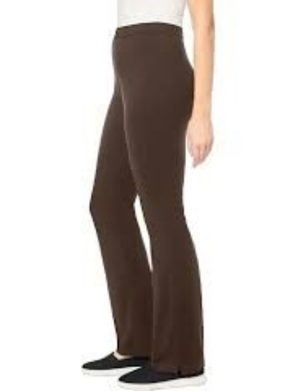NEW Woman Within Stretch Cotton Knit Chocolate Bootcut Leggings Size 22/24